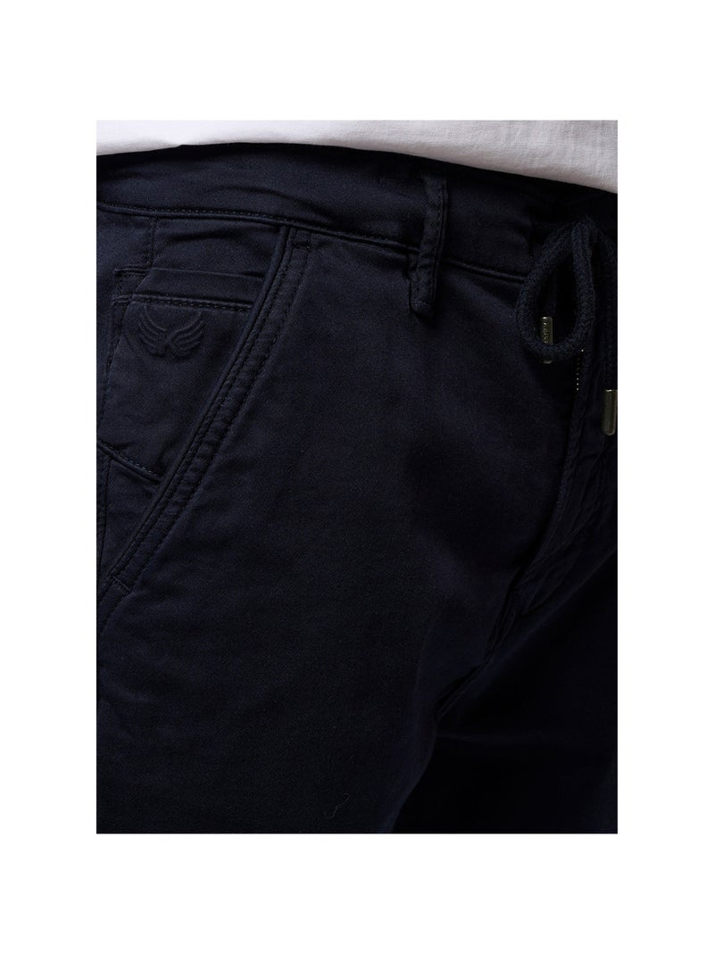 Chino en coton marine uni avec une coupe droite et des poches Bleu marine - Kiabi