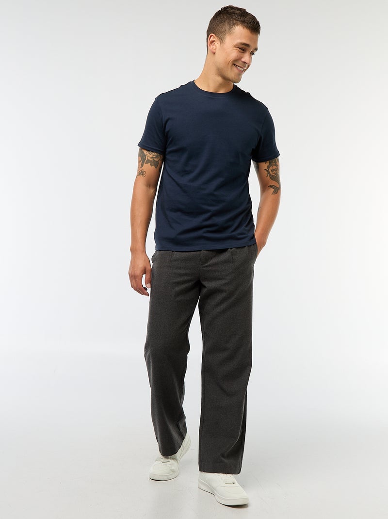 Chino large uni Gris - Kiabi