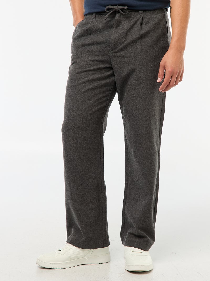 Chino large uni Gris - Kiabi