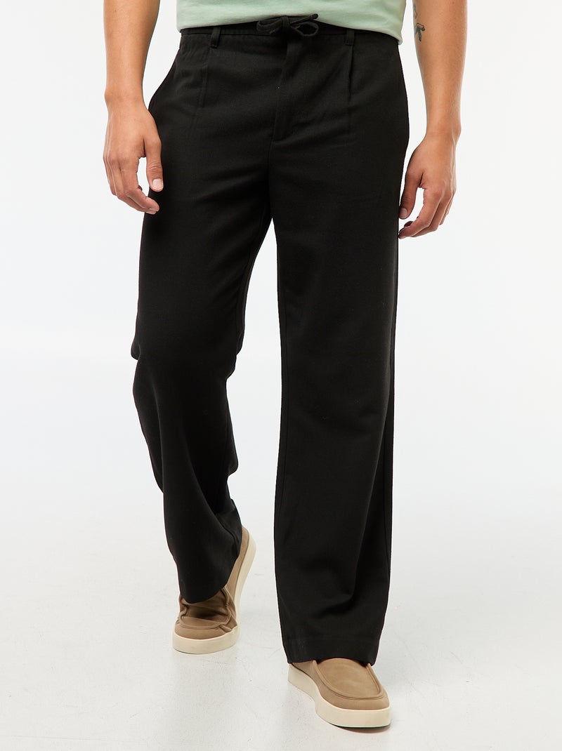 Chino large uni Noir - Kiabi