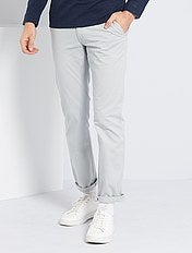 Pantalon Chino Vetements Homme Gris Kiabi