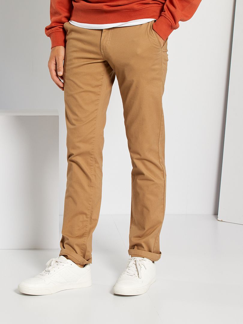 Pantalon Homme  Kiabi Pantalon chino regular L34 Beige < Épicerie