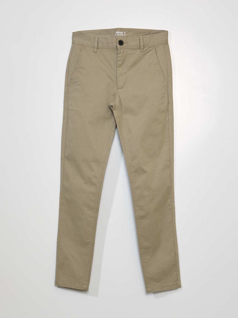 Chino skinny L30 Beige - Kiabi