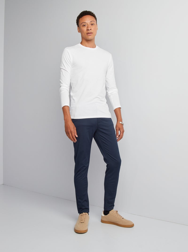 Chino skinny L30 bleu marine - Kiabi