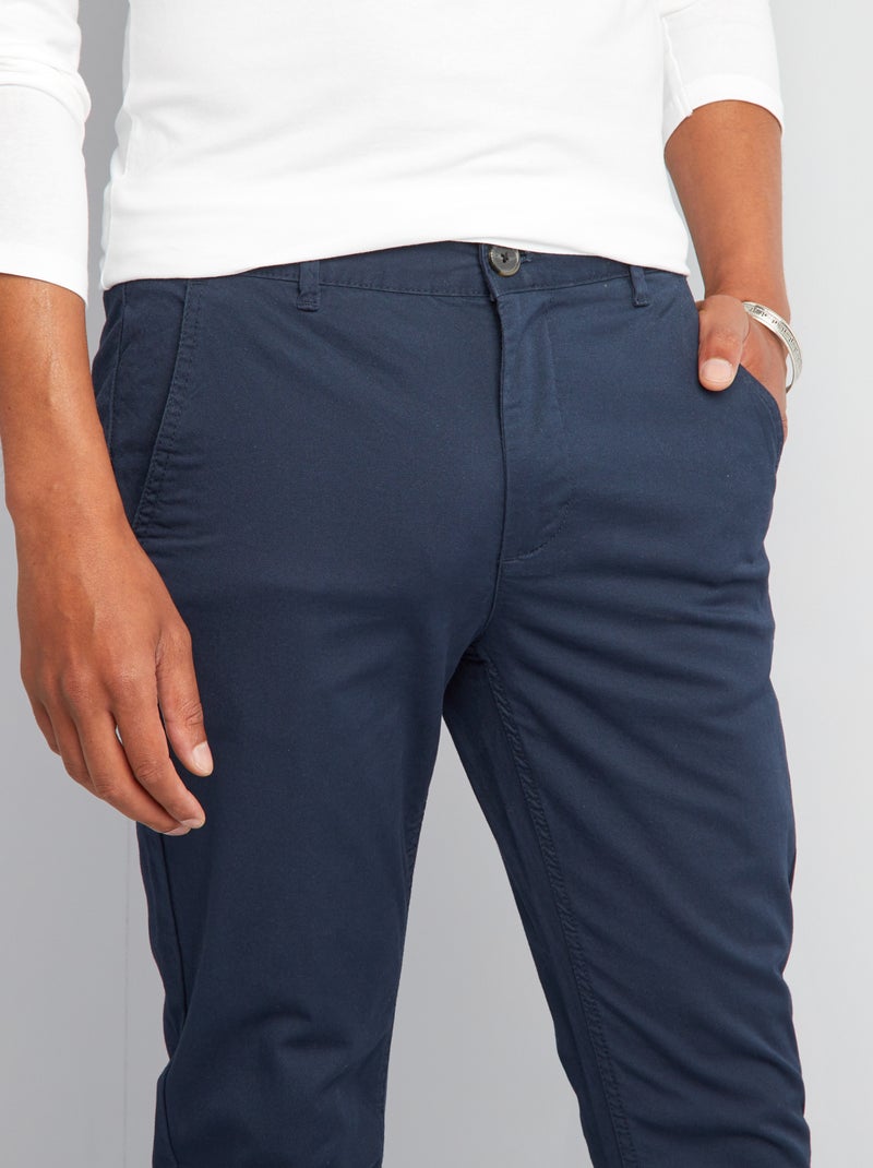 Chino skinny L30 Bleu marine - Kiabi