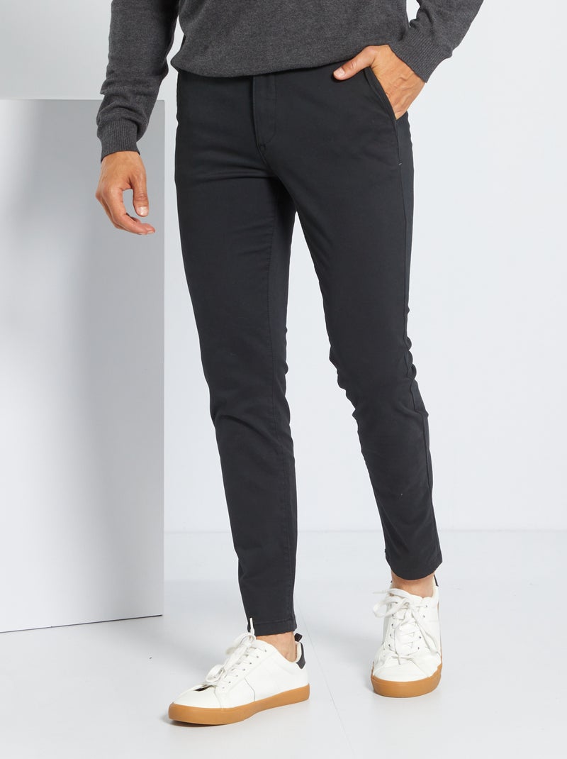 Chino skinny L30 Noir - Kiabi