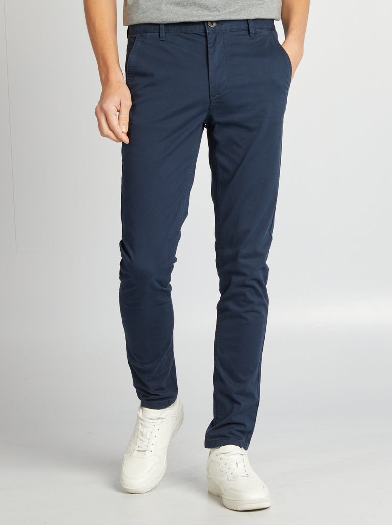 Chino skinny L34 Bleu marine - Kiabi