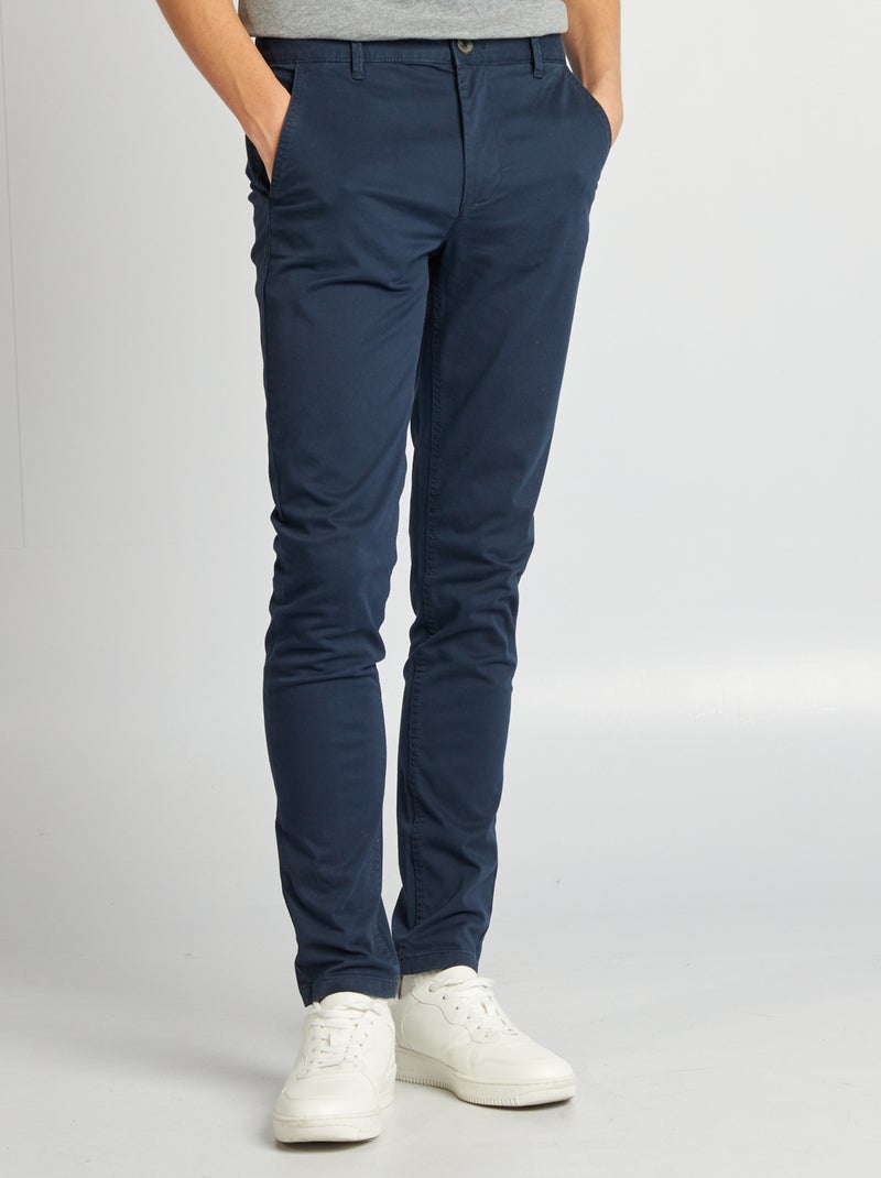 Chino skinny L34 Bleu marine - Kiabi