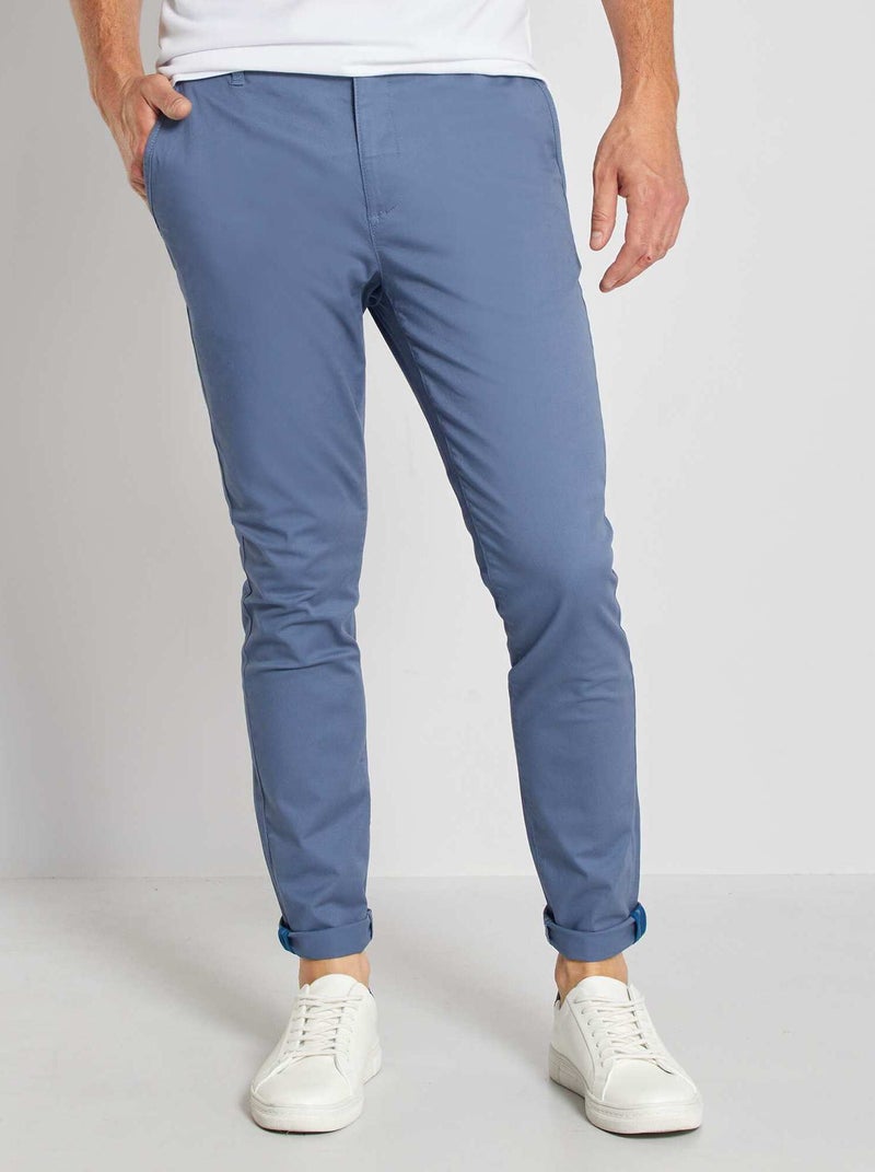 Chino skinny stretch - L32 bleu gris - Kiabi