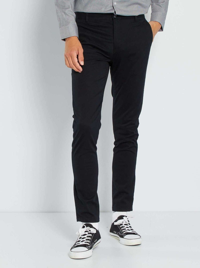 Chino skinny stretch - L32 Noir - Kiabi