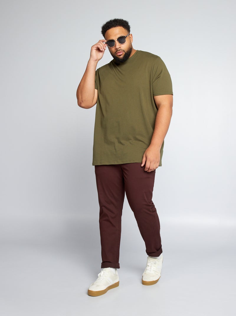 Chino slim - L32 Rouge bordeaux - Kiabi
