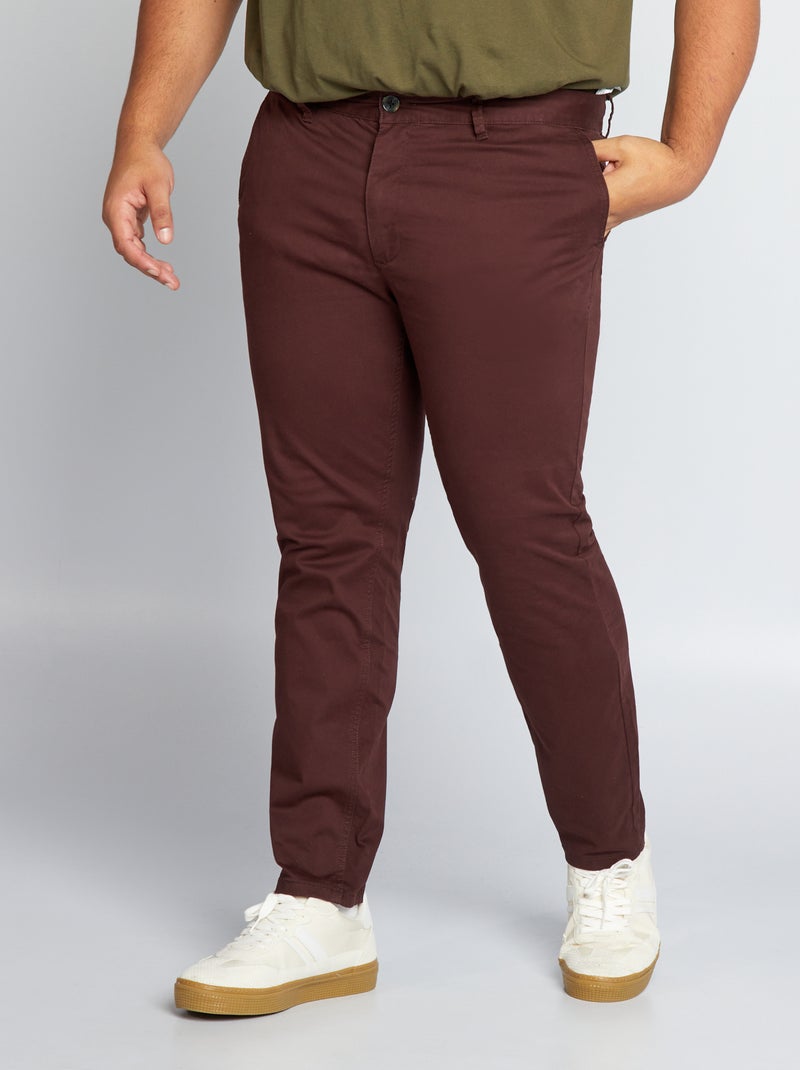 Chino slim - L32 Rouge bordeaux - Kiabi