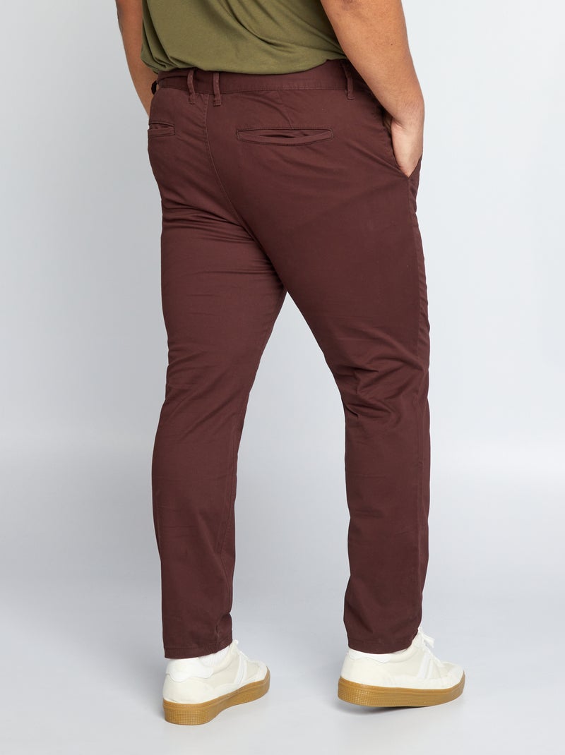 Chino slim - L32 Rouge bordeaux - Kiabi