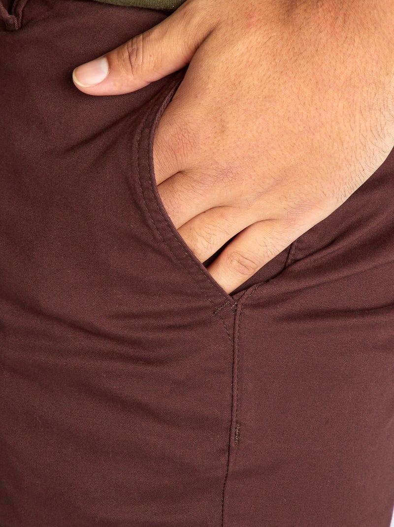 Chino slim - L32 Rouge bordeaux - Kiabi