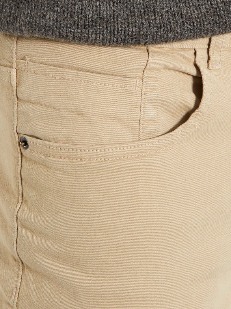 Chino slim 5 poches - L32 Beige - Kiabi