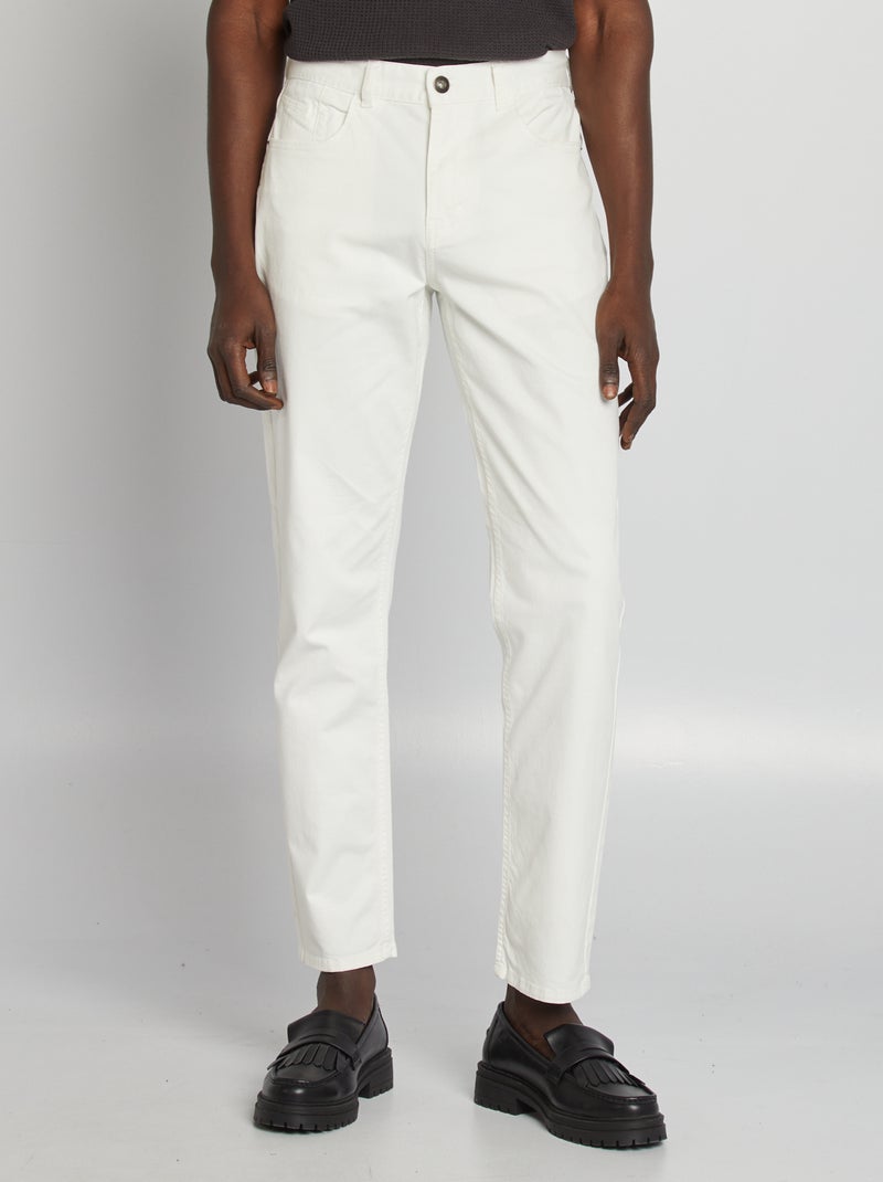 Chino slim 5 poches - L32 BLANC - Kiabi