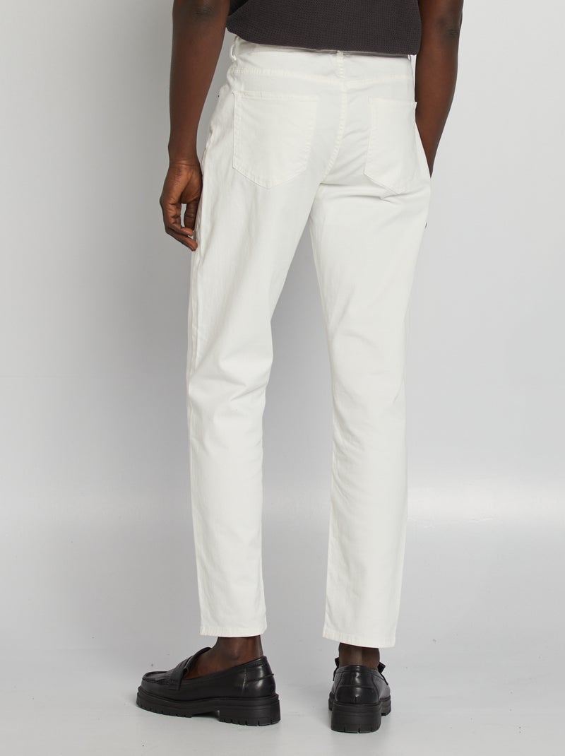 Chino slim 5 poches - L32 BLANC - Kiabi