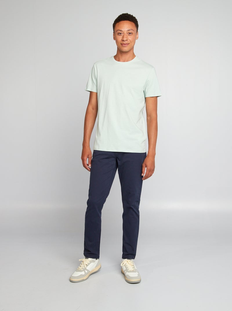 Chino slim 5 poches - L32 bleu marine - Kiabi