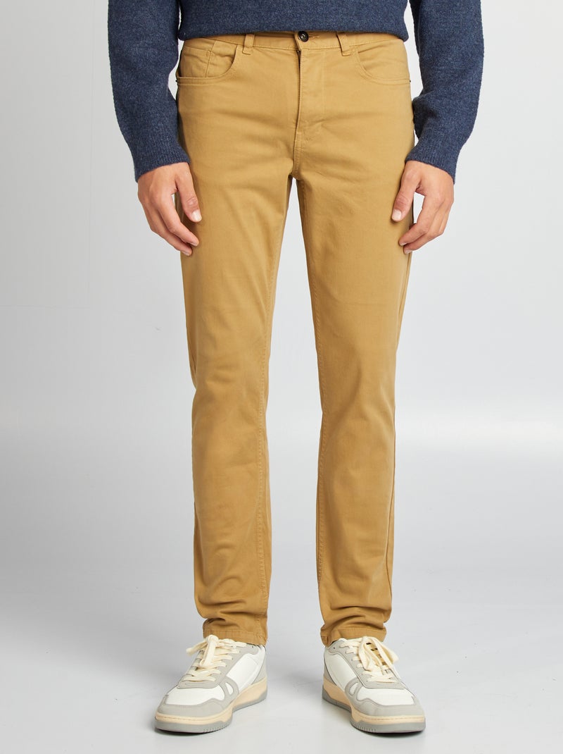 Chino slim 5 poches - L32 Camel - Kiabi