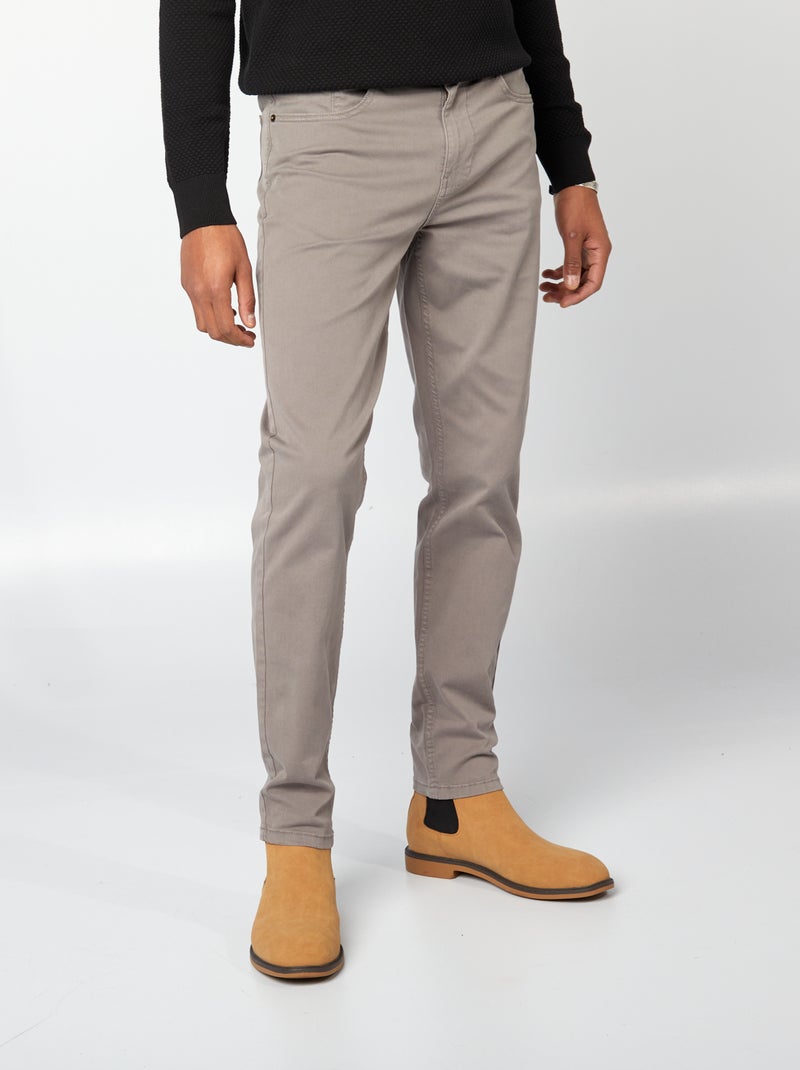 Chino slim 5 poches - L32 Gris - Kiabi