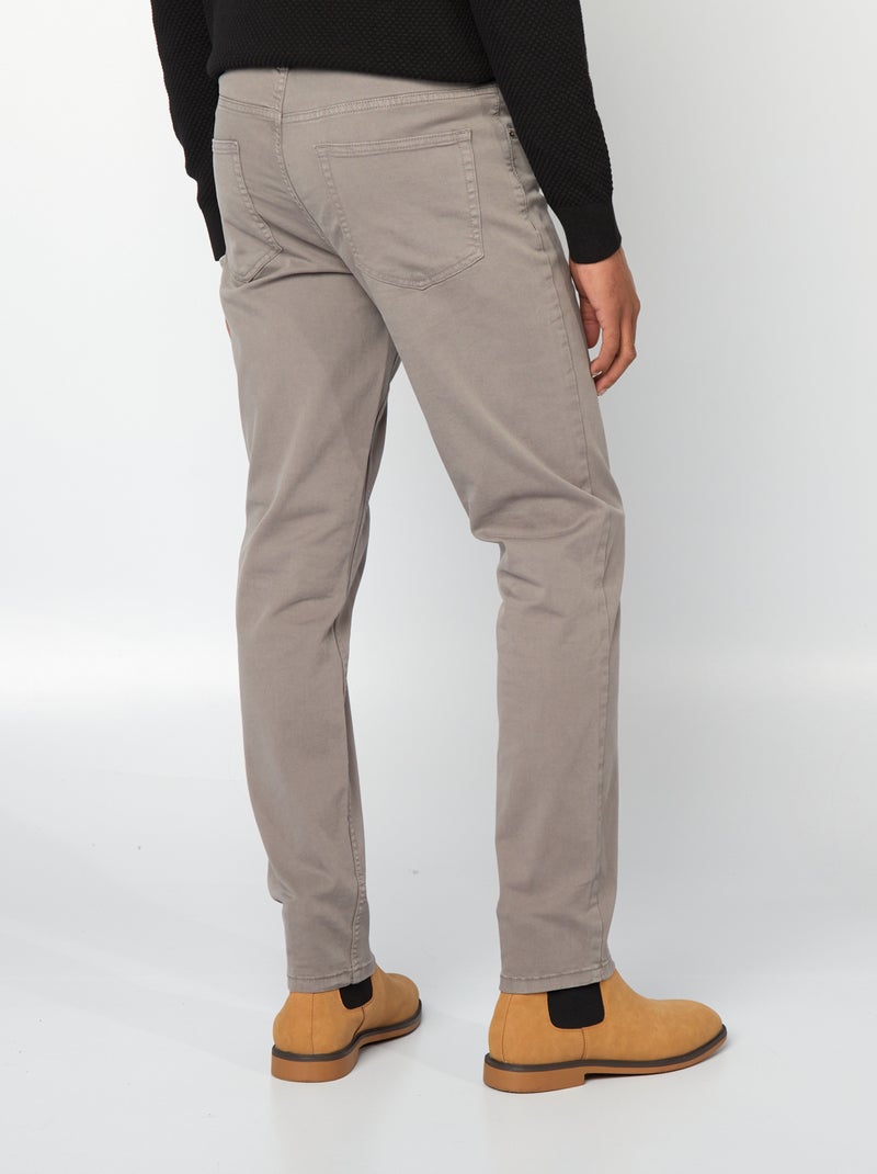 Chino slim 5 poches - L32 Gris - Kiabi