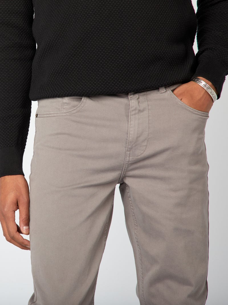 Chino slim 5 poches - L32 Gris - Kiabi