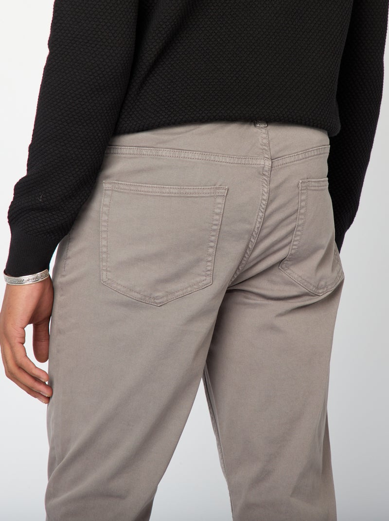 Chino slim 5 poches - L32 Gris - Kiabi