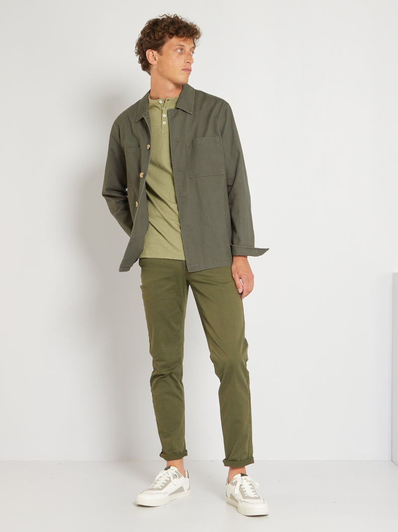 Chino slim 5 poches - L32 kaki - Kiabi