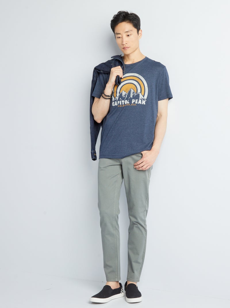 Chino slim 5 poches - L32 Kaki - Kiabi