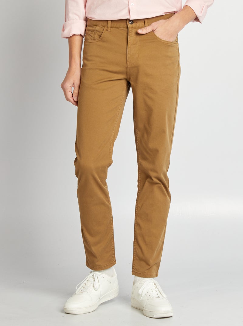 Chino slim 5 poches - L32 Marron - Kiabi