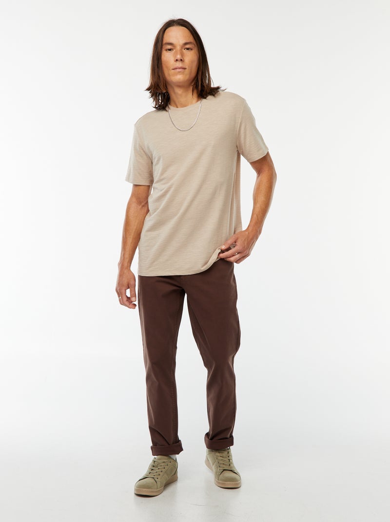 Chino slim 5 poches - L32 Marron - Kiabi