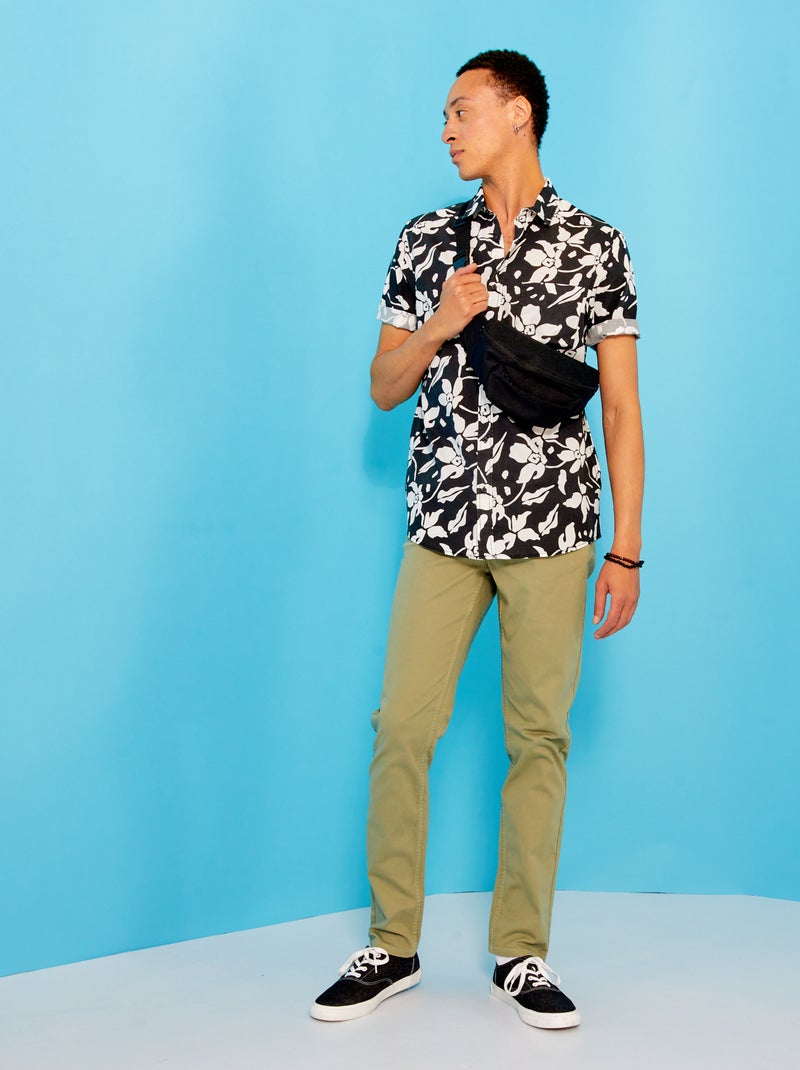 Chino slim 5 poches - L32 Vert gris - Kiabi