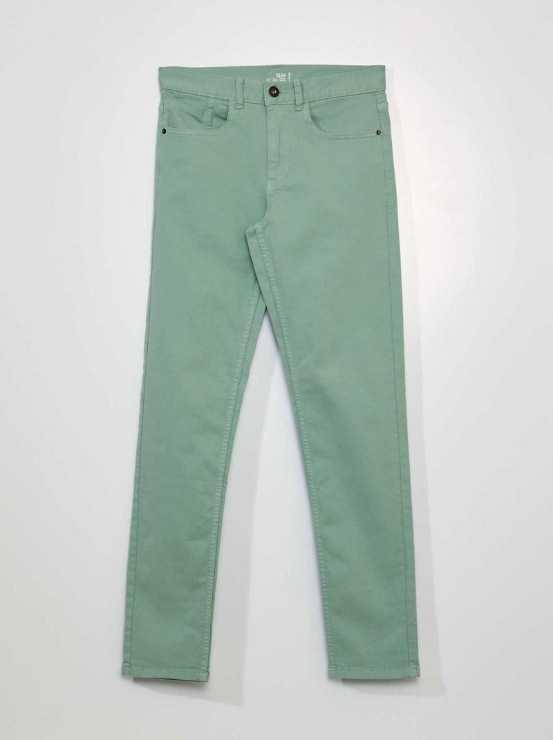 Chino slim 5 poches - L32 Vert - Kiabi