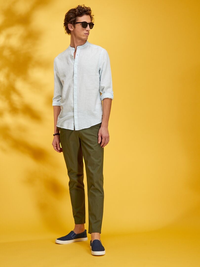 Chino slim à taille élastiquée Kaki Kiabi 8.00€