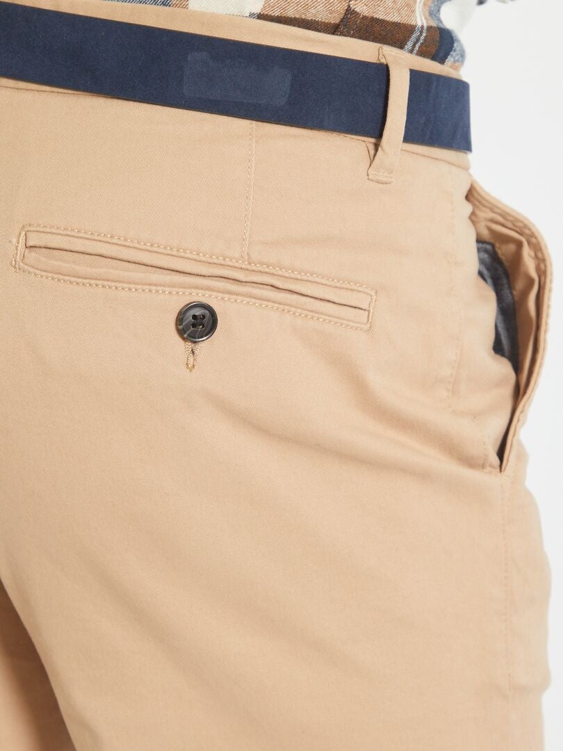 Pantalon chino slim + ceinture - vieux rose - Kiabi - 25.00€