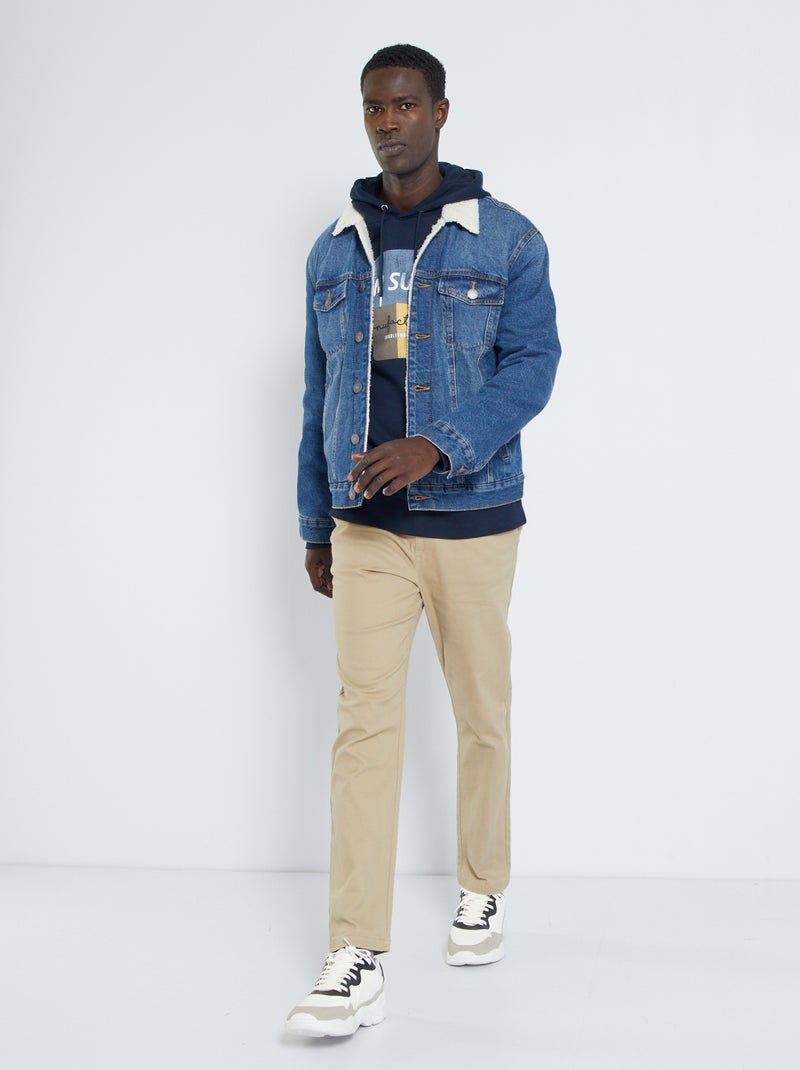 Chino slim coupe jogger beige chiné - Kiabi