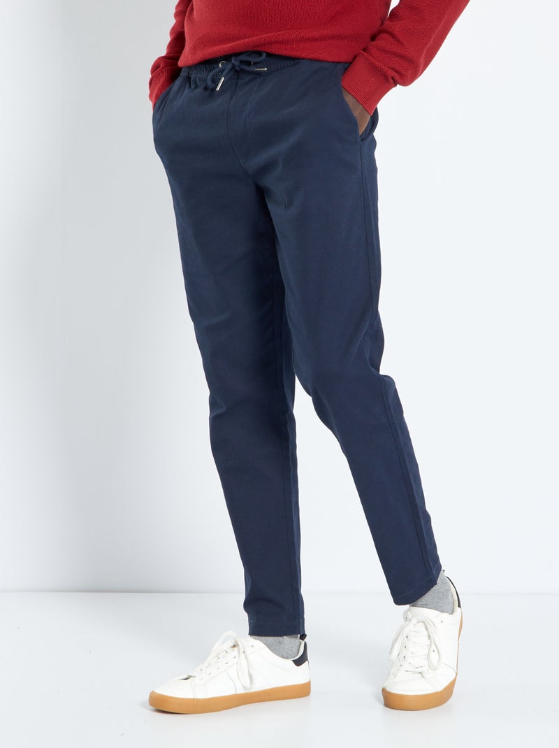 Chino slim coupe jogger BLEU - Kiabi