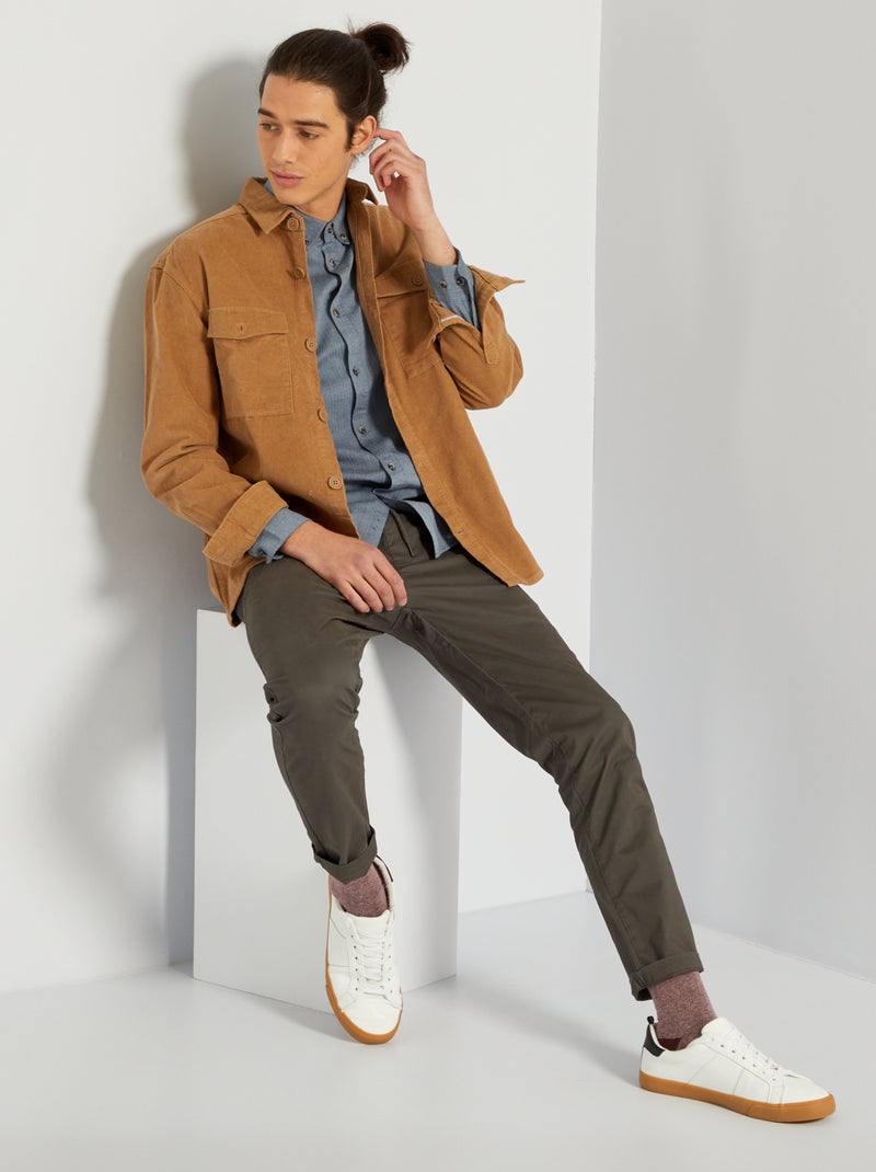 Chino slim coupe jogger Kaki - Kiabi