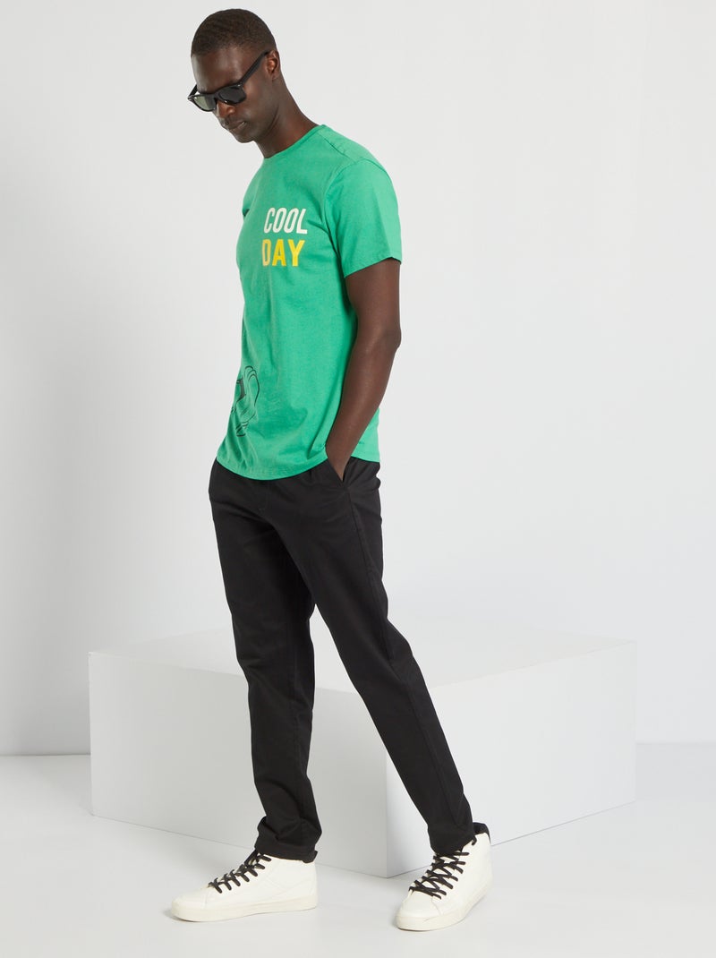 Chino slim coupe jogger noir - Kiabi