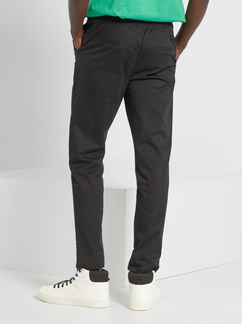 Chino slim coupe jogger noir - Kiabi
