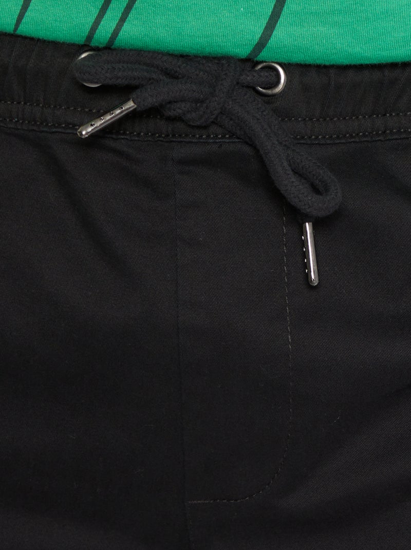 Chino slim coupe jogger noir - Kiabi