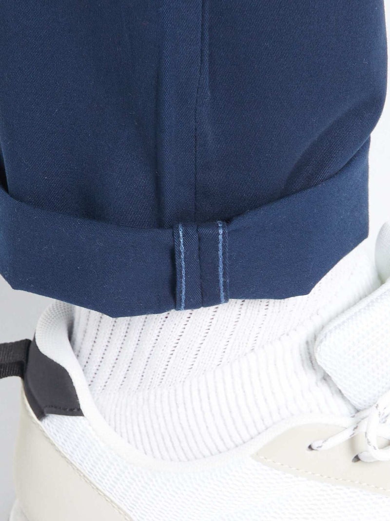 Chino slim en coton stretch - L30 Bleu marine - Kiabi