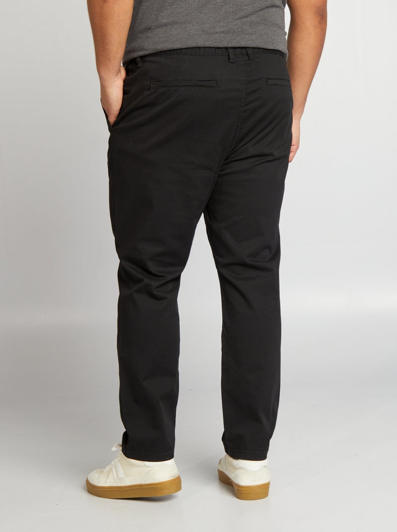 Chino slim en coton stretch - L30 Noir - Kiabi