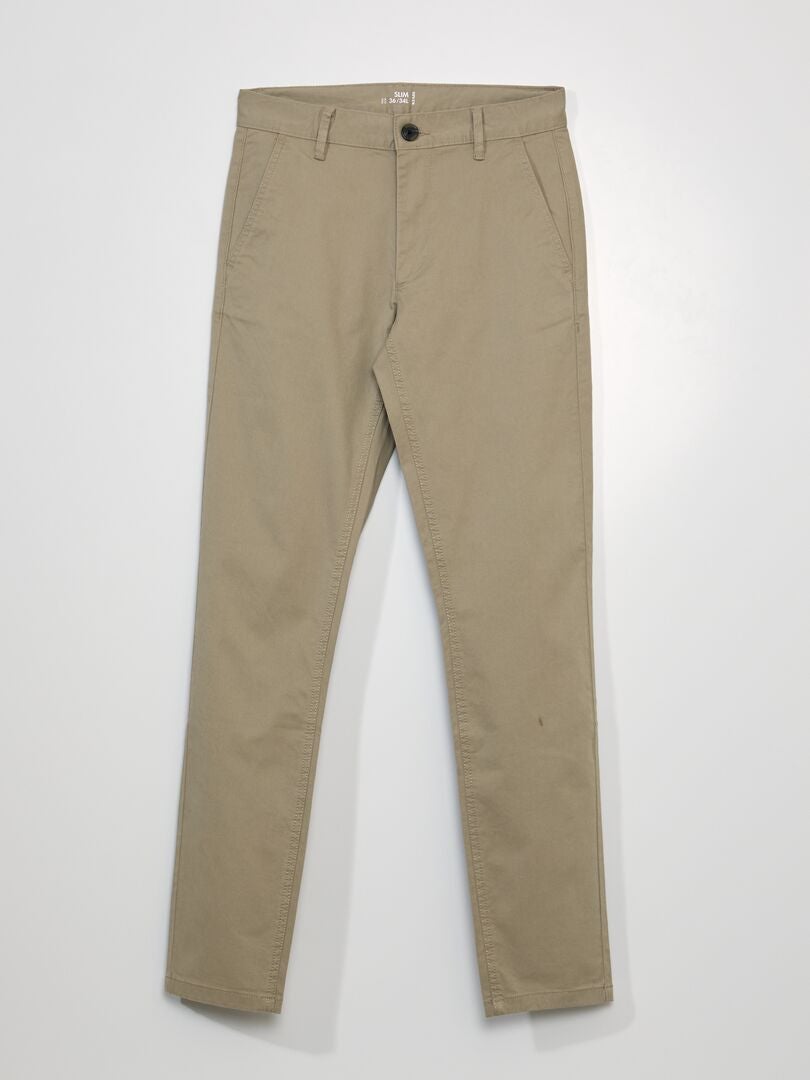 Pantalon Chino Slim Gant Soho Homme Taille W32 L34 Beige - Coton, Coupe Fuselée, Très Bon état (raccourci)