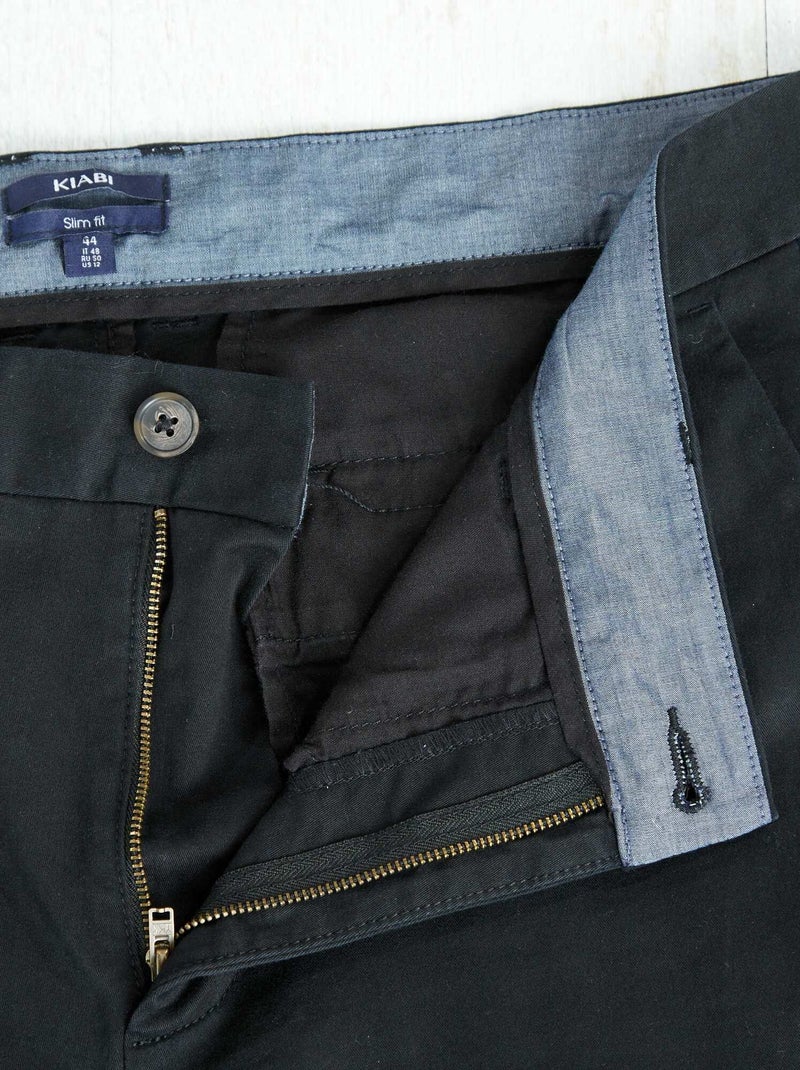 Chino slim L36 +1m90 Noir - Kiabi