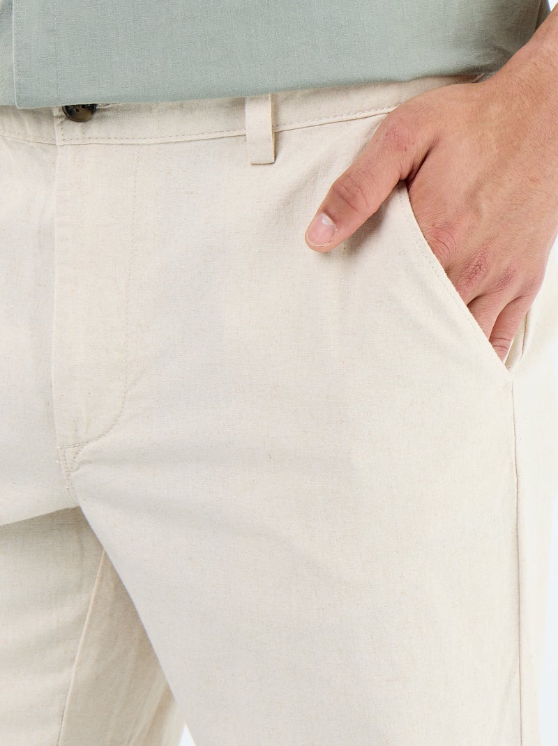 Chino uni taille standard Blanc - Kiabi