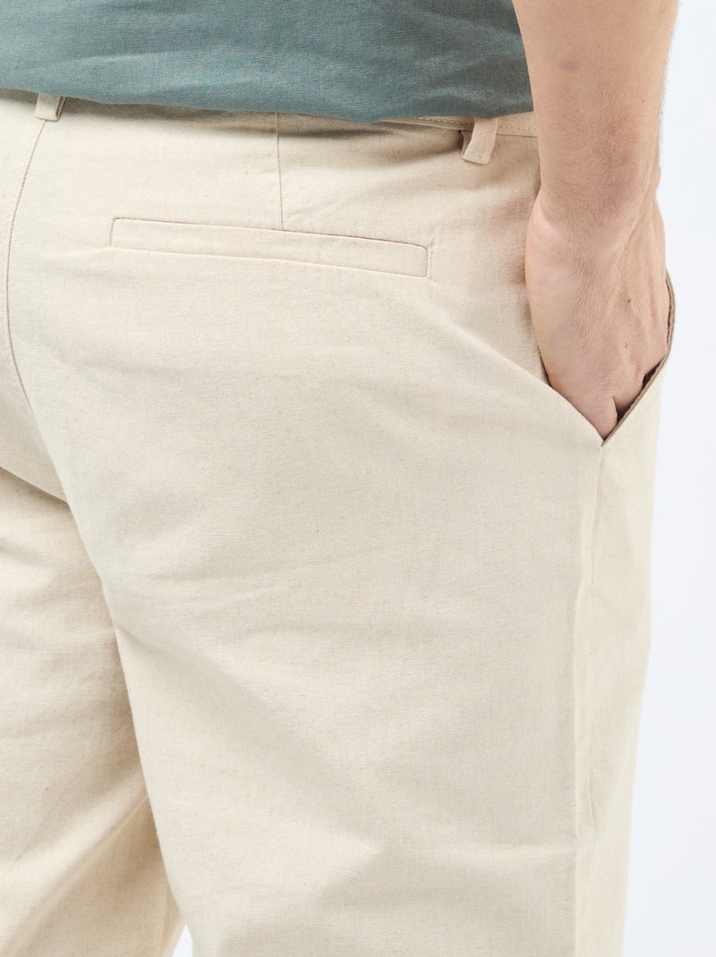 Chino uni taille standard Blanc - Kiabi
