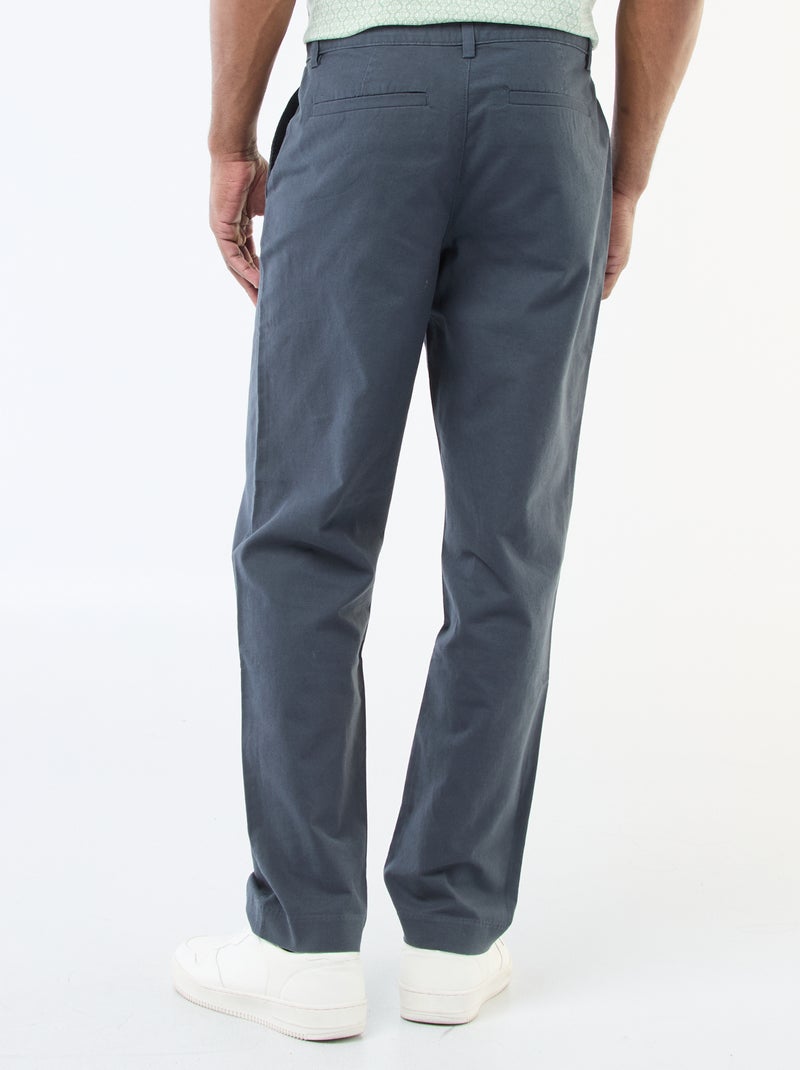 Chino uni taille standard Bleu - Kiabi