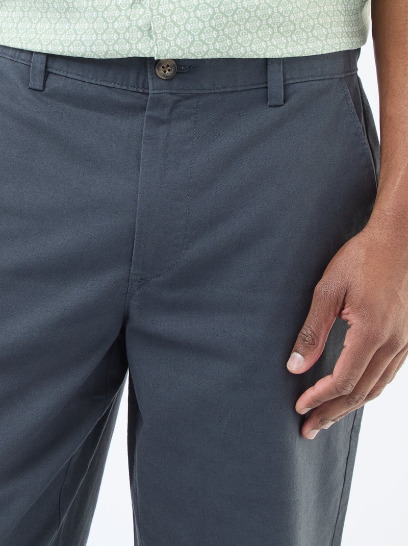 Chino uni taille standard Bleu - Kiabi