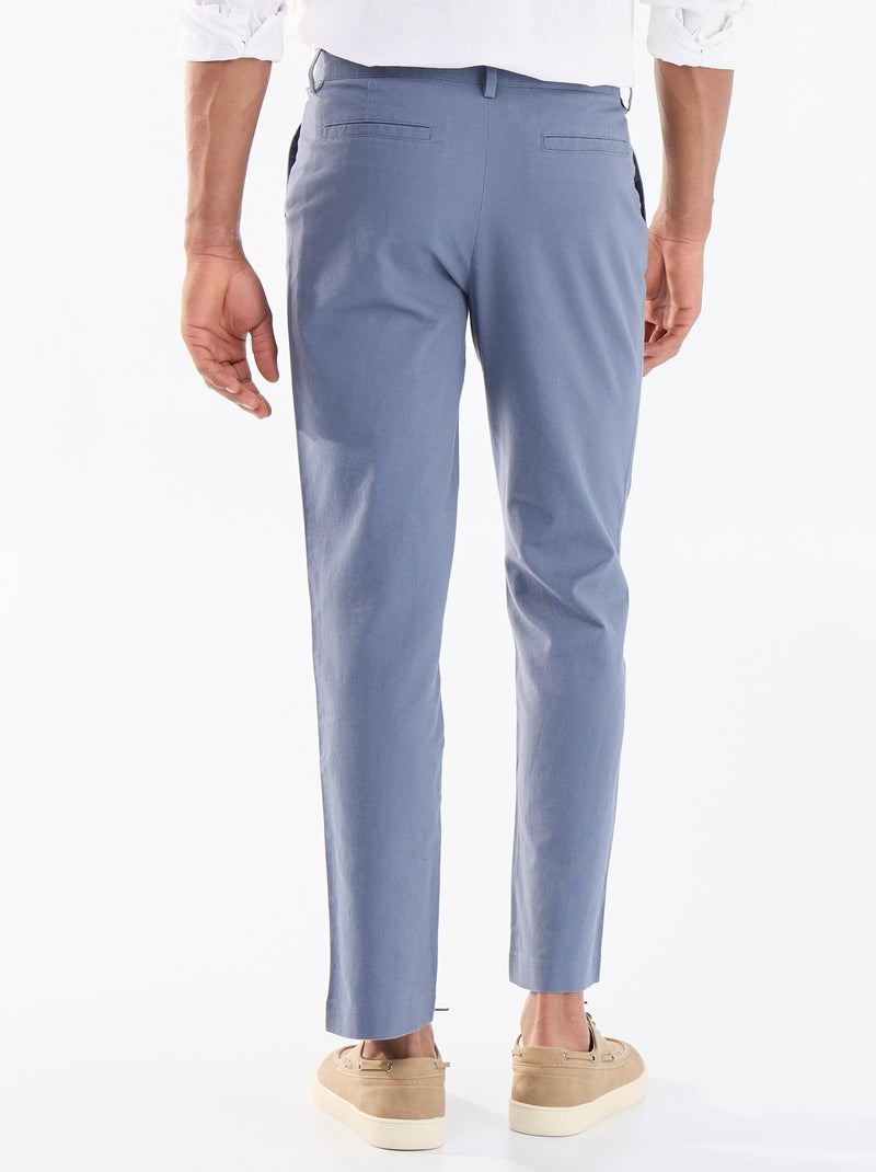 Chino uni taille standard Bleu - Kiabi